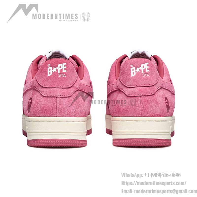 BAPE STA Pink Rose Suede Sneakers with Star Logo