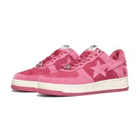 BAPE STA Pink Rose Suede Sneakers 1H70-191-004-PINK | Sophisticated Streetwear Elegance