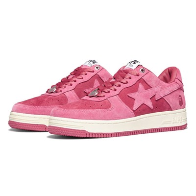 BAPE STA Pink Rose Suede Sneakers 1H70-191-004-PINK | Sophisticated Streetwear Elegance