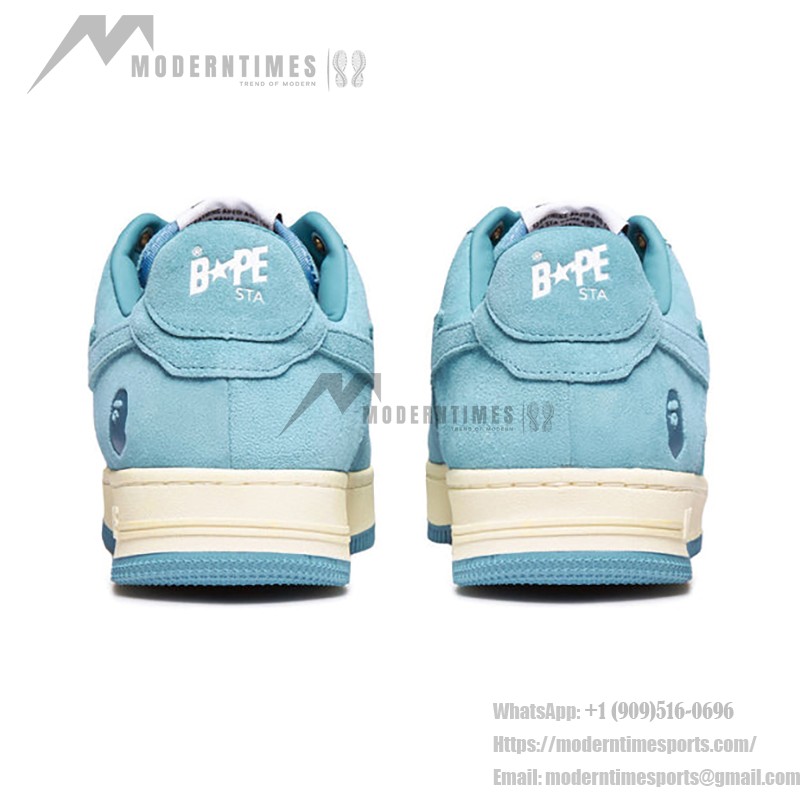 BAPE STA Sky Blue Suede Sneakers with Star Logo