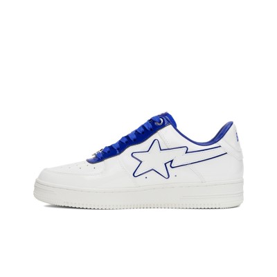 BAPE STA White & Navy Blue Sneakers 001FWJ302017I-NVY | Iconic Streetwear Essential