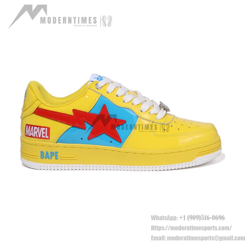 BAPE STA x Marvel Thor Sneakers with Yellow, Red, and Blue Design