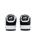 BAPE STA Black & White Faux Fur Sneakers with Iconic Design