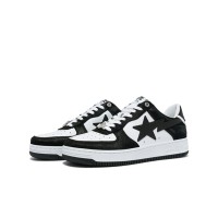 BAPE STA Black & White Faux Fur Sneakers 0ZXSHM191050LBKA | Iconic Streetwear Essential