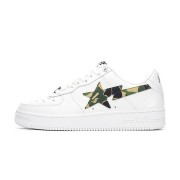 BAPE STA Weiße Camo-Stern-Sneaker 1I70-191-005-GREEN | Ikonische Streetwear mit Tarnmuster