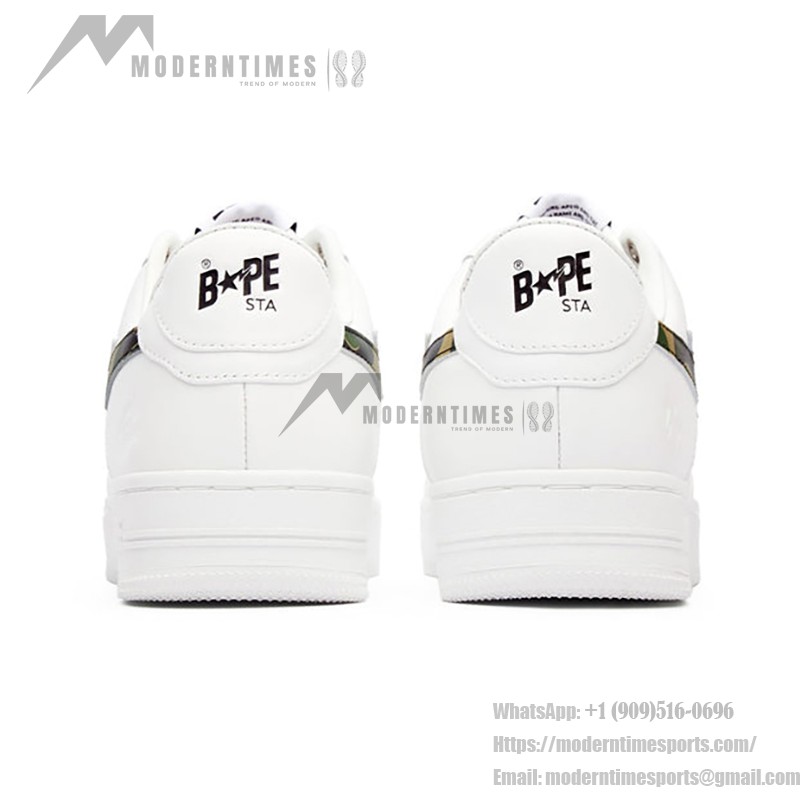 ABC 카모 스타 로고가 있는 BAPE STA 화이트 스니커즈