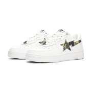 BAPE STA White Camo Star Sneakers 1I70-191-005-GREEN | Iconic Streetwear with Camo Style