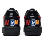 BAPE STA Black Patent Leather Sneakers with Red Star Logo