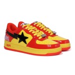 BAPE STA x Marvel Iron Man Sneakers in Red and Yellow with Comic Graphic