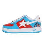 BAPE STA x Marvel Captain America Sneakers with Red, Blue, and White Design