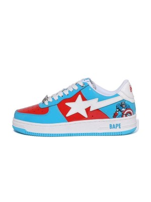 BAPE STA x Marvel 캡틴 아메리카 스니커즈 1I73-191-903 | 히어로 스트릿웨어 아이콘