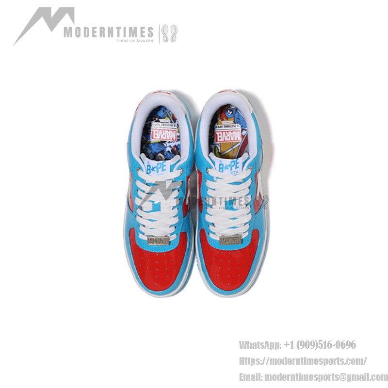 BAPE STA x Marvel Captain America Sneakers with Red, Blue, and White Design