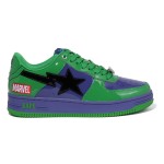 BAPE STA x Marvel Hulk Sneakers with Green and Purple Design