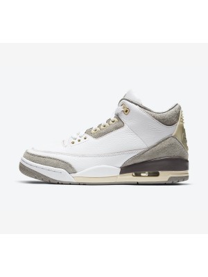 Limited Edition A Ma Maniere x Air Jordan 3 Retro SP "White Cream" Premium Casual Sneakers DH3434-110