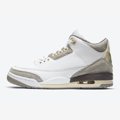 Limited Edition A Ma Maniere x Air Jordan 3 Retro SP "White Cream" Premium Casual Sneakers DH3434-110