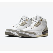 Limited Edition A Ma Maniere x Air Jordan 3 Retro SP "White Cream" Premium Casual Sneakers DH3434-110