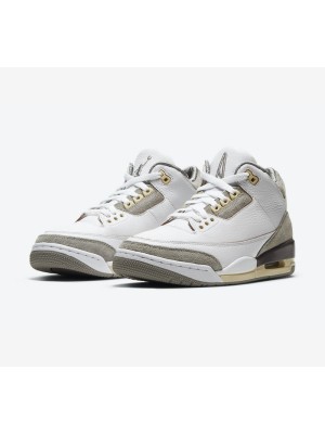 Limited Edition A Ma Maniere x Air Jordan 3 Retro SP "White Cream" Premium Casual Sneakers DH3434-110