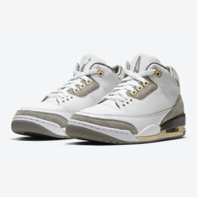 Limited Edition A Ma Maniere x Air Jordan 3 Retro SP "White Cream" Premium Casual Sneakers DH3434-110