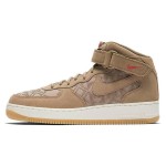 Nike Air Force 1 Mid '07 PRM N7 AT6167-200 - 레드 스우시와 N7 로고가 포함된 브라운 스웨이드 스니커즈