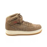 Nike Air Force 1 Mid '07 PRM N7 AT6167-200 - 레드 스우시와 N7 로고가 포함된 브라운 스웨이드 스니커즈