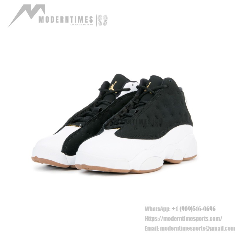 Air Jordan 13 Retro 439669-021 Black and White basketball sneakers with premium materials and sleek design