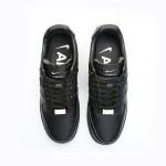 AMBUSH x Nike Air Force 1 Low Black Sneakers DV3464-001 featuring oversized Swoosh logo