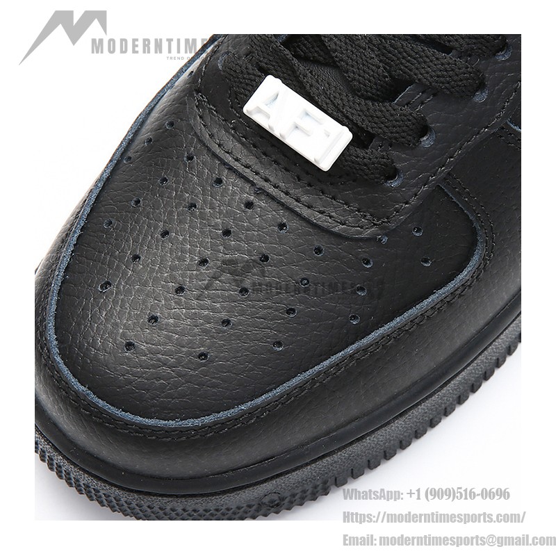 AMBUSH x Nike Air Force 1 Low Black Sneakers DV3464-001 featuring oversized Swoosh logo