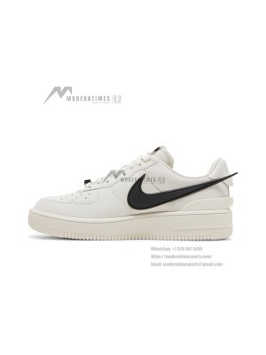 AMBUSH x Nike Air Force 1 Low 'Phantom' - Stylish Off-White Sneakers with Extended Black Swoosh | DV3464-002