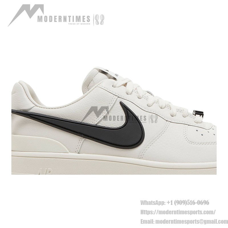 AMBUSH x Nike Air Force 1 Low 'Phantom' - Off-White Sneakers with Extended Black Swoosh