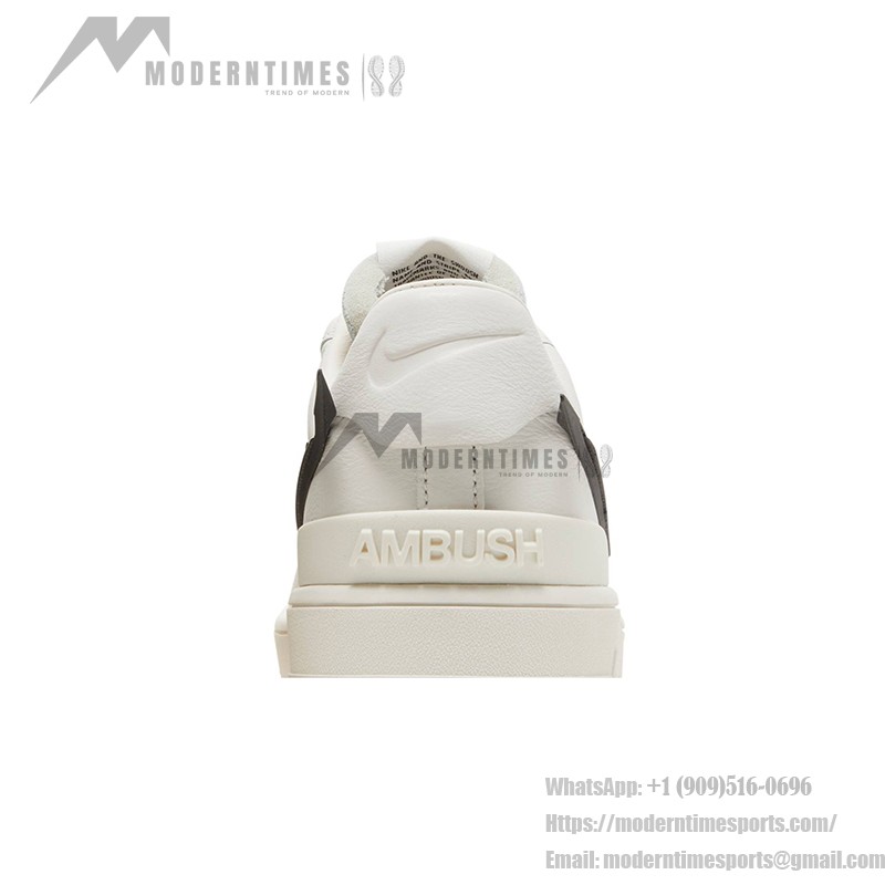 AMBUSH x Nike Air Force 1 Low 'Phantom' - Off-White Sneakers with Extended Black Swoosh