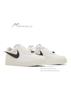 AMBUSH x Nike Air Force 1 Low 'Phantom' - Stylish Off-White Sneakers with Extended Black Swoosh | DV3464-002