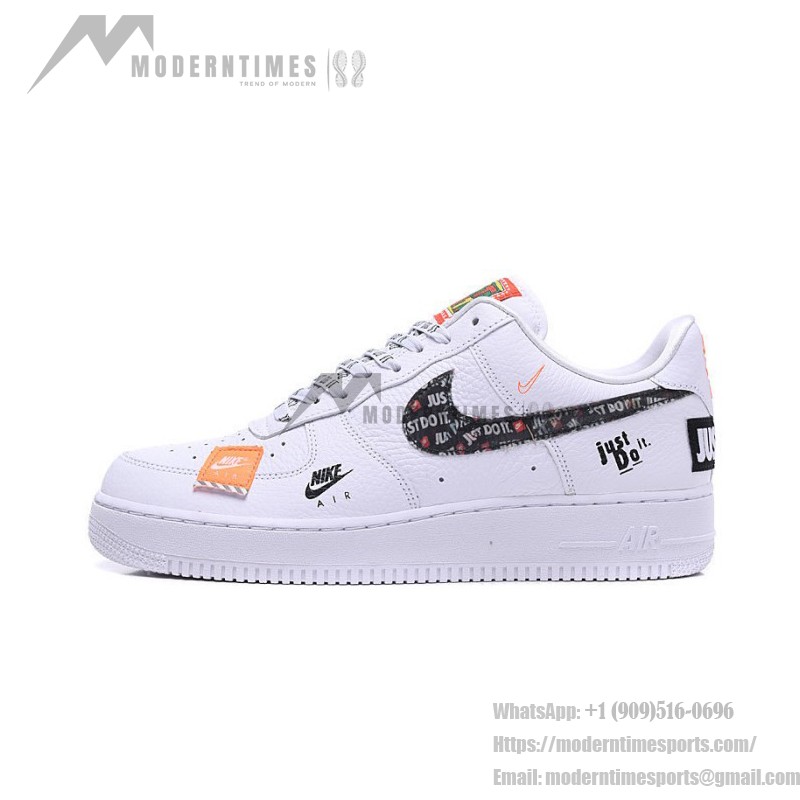 Nike Air Force 1 Low AR7719-100 - White Sneakers with Just Do It Graphic Overlays