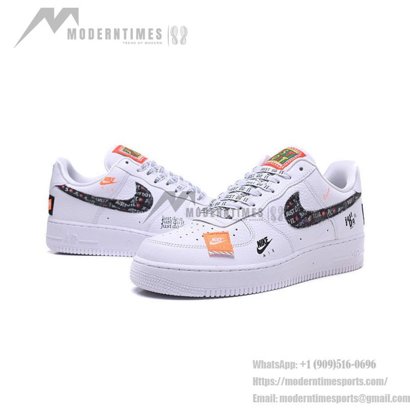 Nike Air Force 1 Low AR7719-100 - White Sneakers with Just Do It Graphic Overlays