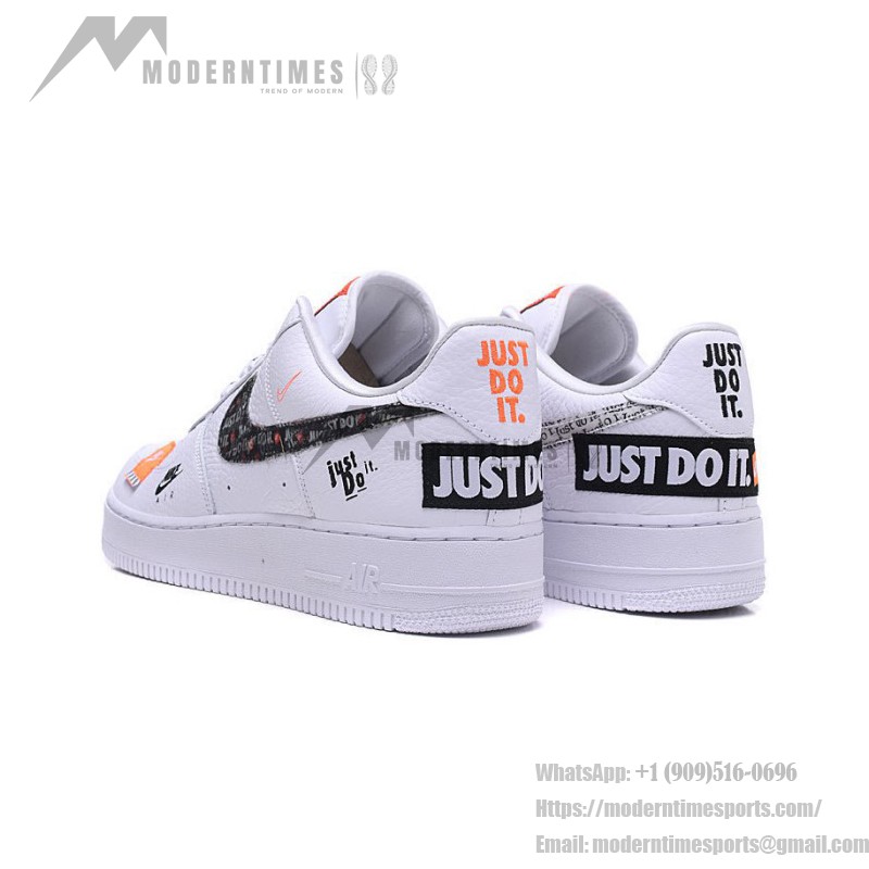 Nike Air Force 1 Low AR7719-100 - White Sneakers with Just Do It Graphic Overlays