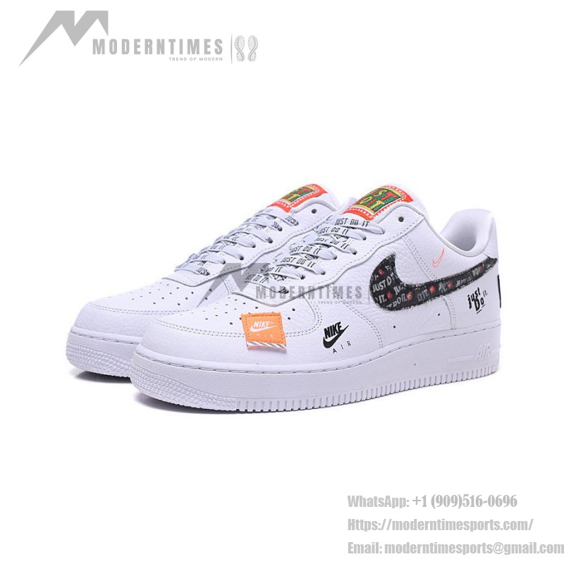 Nike Air Force 1 Low AR7719-100 - White Sneakers with Just Do It Graphic Overlays