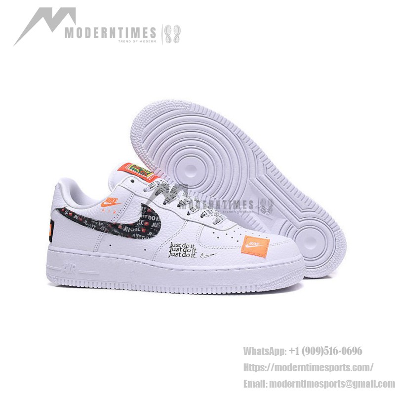 Nike Air Force 1 Low AR7719-100 - White Sneakers with Just Do It Graphic Overlays