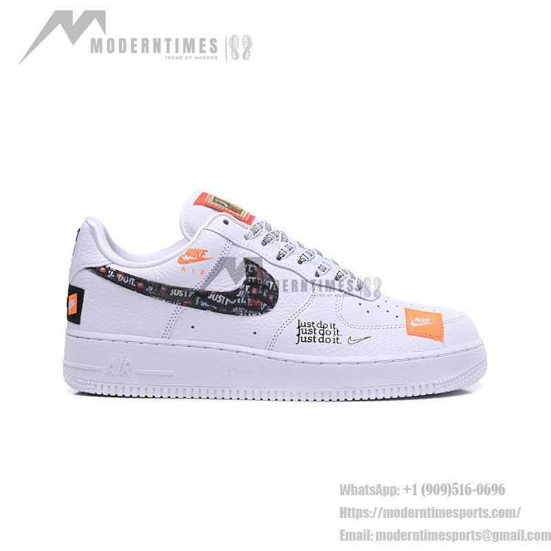 Nike Air Force 1 Low AR7719-100 - White Sneakers with Just Do It Graphic Overlays