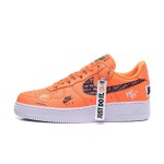 Nike Air Force 1 Low AR7719-800 - Orange Sneakers with Bold Just Do It Graphics