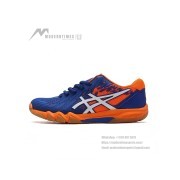 ASICS Attack Bladelyte 4 1073A001-402 Professional Badminton Shoes - High Performance Lightweight Breathable Design in Blue and Shocking Orange