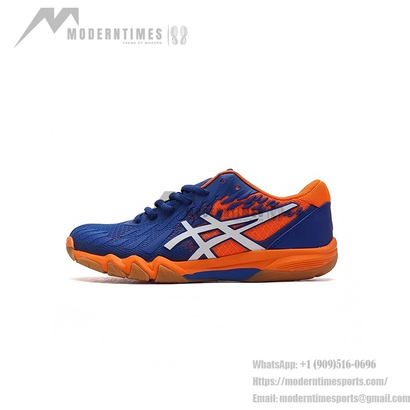 ASICS Attack Bladelyte 4 1073A001-402 Professional Badminton Shoes in Blue and Shocking Orange