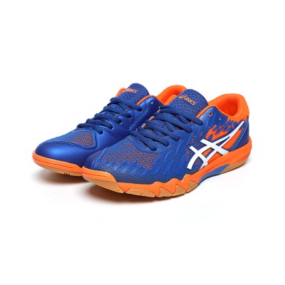 ASICS Attack Bladelyte 4 1073A001-402 Professionelle Badmintonschuhe - Hochleistungsfähig, Leicht und Atmungsaktiv im Blau und Shocking Orange Design