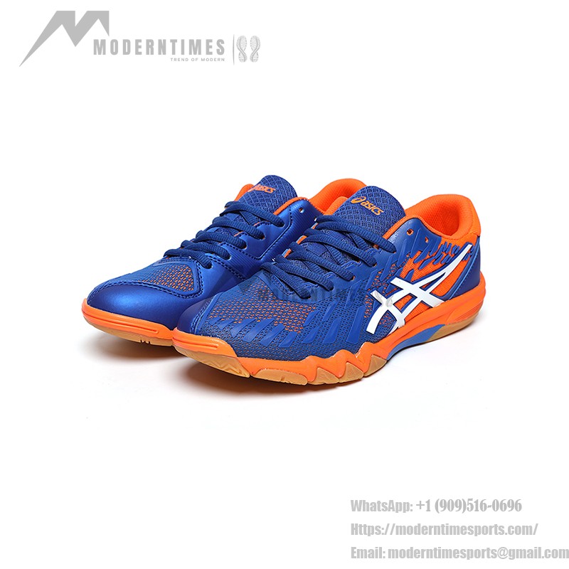 ASICS Attack Bladelyte 4 1073A001-402 Professional Badminton Shoes in Blue and Shocking Orange