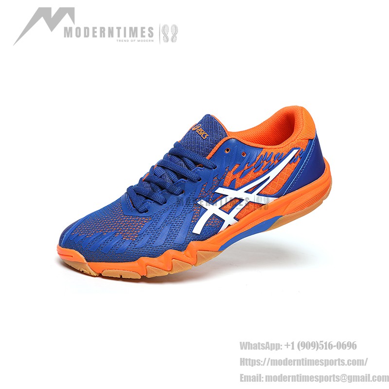 ASICS Attack Bladelyte 4 1073A001-402 Professional Badminton Shoes in Blue and Shocking Orange