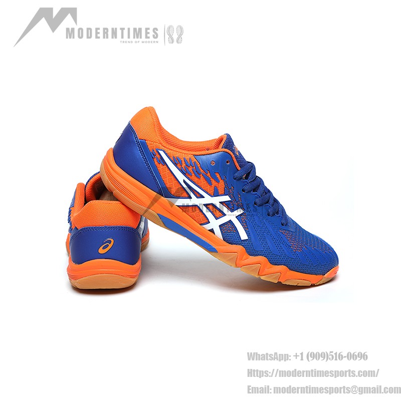 ASICS Attack Bladelyte 4 1073A001-402 Professional Badminton Shoes in Blue and Shocking Orange