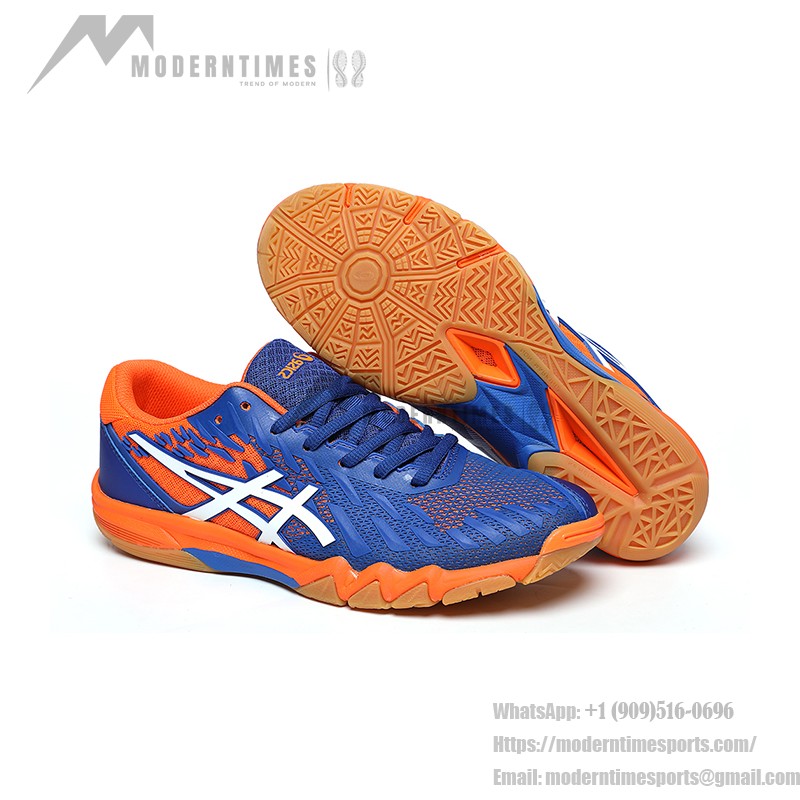 ASICS Attack Bladelyte 4 1073A001-402 Professional Badminton Shoes in Blue and Shocking Orange