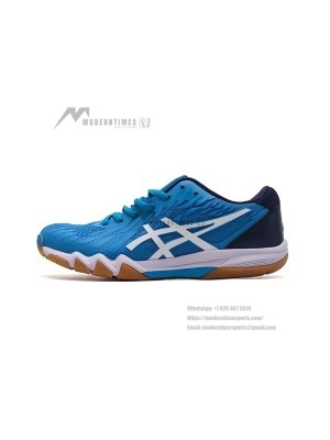 ASICS Attack Bladelyte 4 1073A001-404 Professional Badminton Shoes - High Performance Lightweight Breathable Design in Blue and White