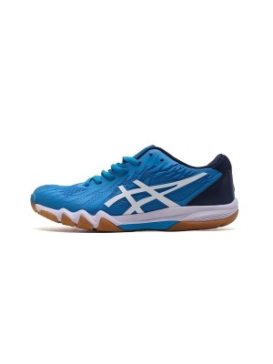 ASICS Attack Bladelyte 4 1073A001-404 Professionelle Badmintonschuhe - Hochleistungsfähig, Leicht und Atmungsaktiv im Blau-Weiß Design