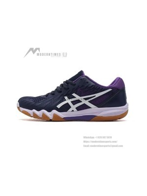 ASICS Attack Bladelyte 4 1073A001-405 Professional Badminton Shoes - High Performance Lightweight Breathable Design in Blue & Purple
