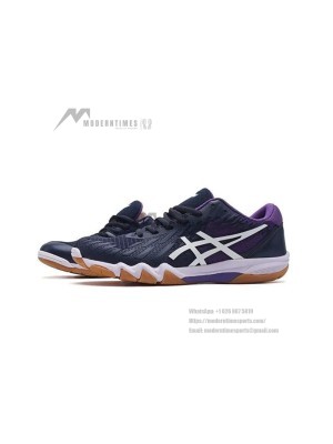 ASICS Attack Bladelyte 4 1073A001-405 Professional Badminton Shoes - High Performance Lightweight Breathable Design in Blue & Purple