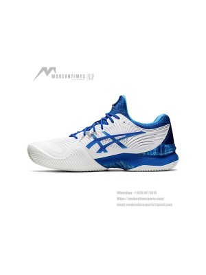 ASICS Court FF 2 1041A343-960 Novak Tennis Shoes Men’s High Performance Comfort White Tuna Blue
